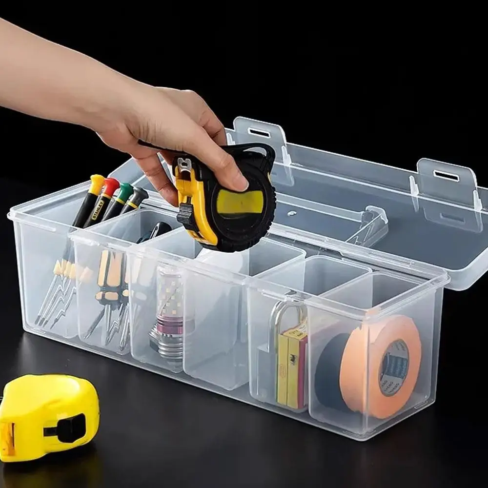 

Transparent Handheld Toolbox Portable Large Capacity Hardware Tool Storage Box With Handle Hardware Accessories Toy Sorting Boxs