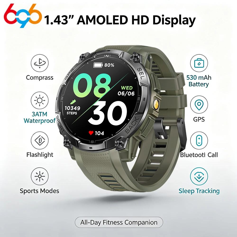 Smartwatch Watches For Women With Gps - Smartwatch Masculino com Bússola, Relógio Inteligente