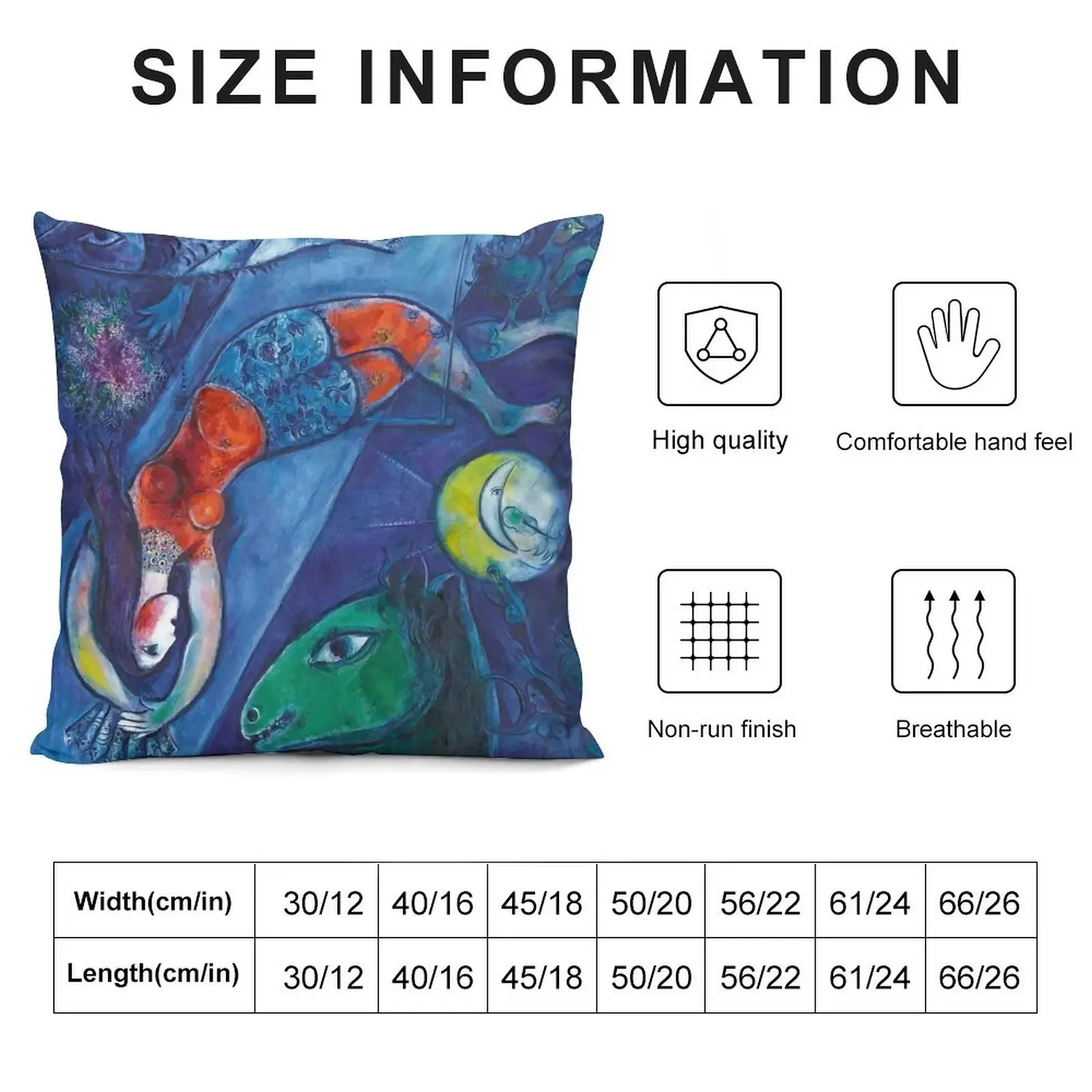 Art print of Marc Chagall, marc chagal paintings marc chagall Surréalisme Throw Pillow autumn decoration pillow