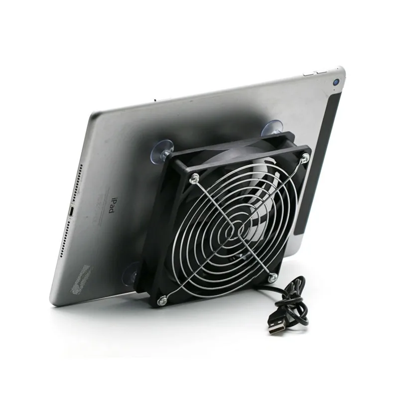 5V USB Silent Cooling Fan Bracket with Suction Cup for Tablet Phone Router Heat Dissipation