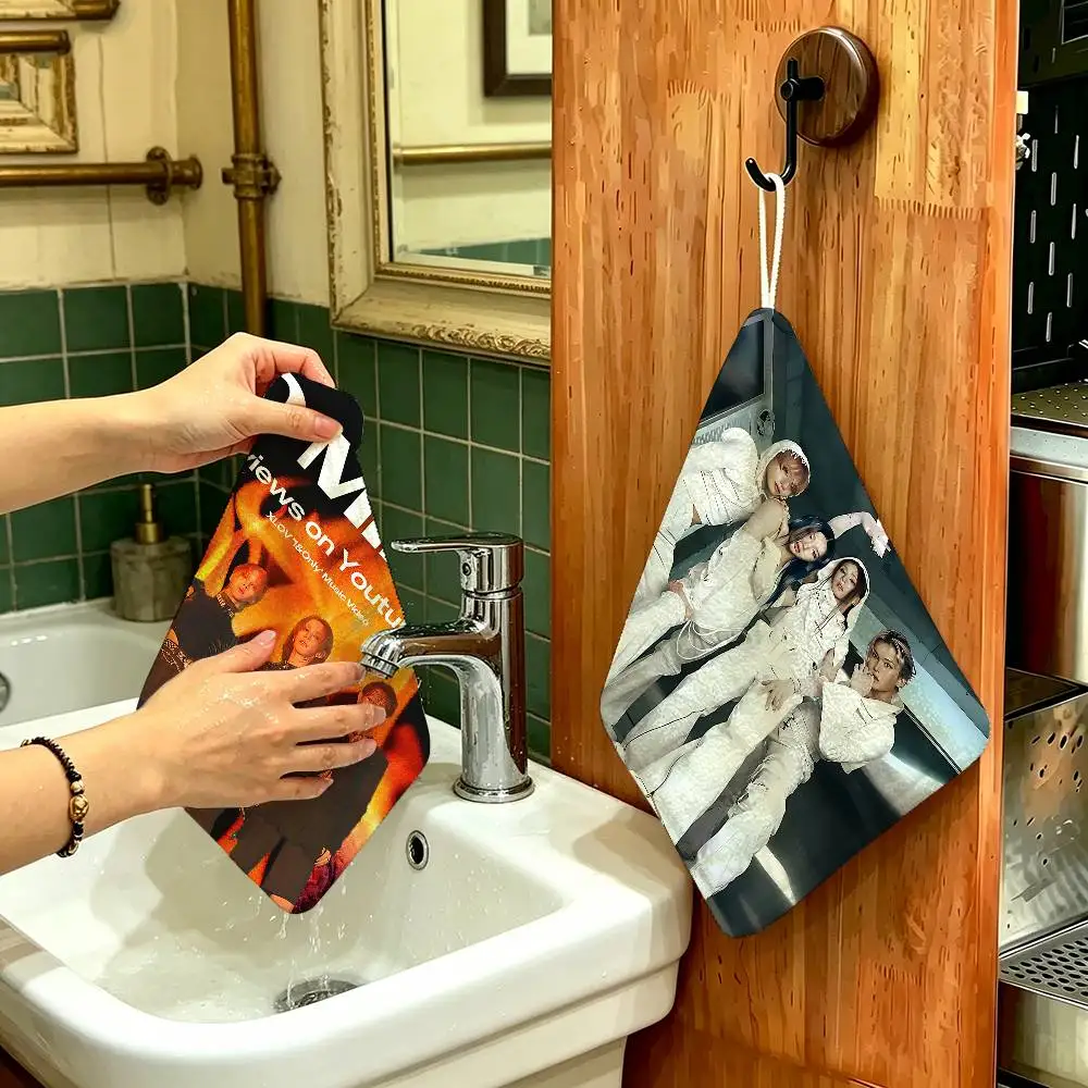 Popular K-pop Group X-XLov Reusable Hanging Kitchen Towel, Polyester Cotton Soft Fabric for Office Home Daily Life