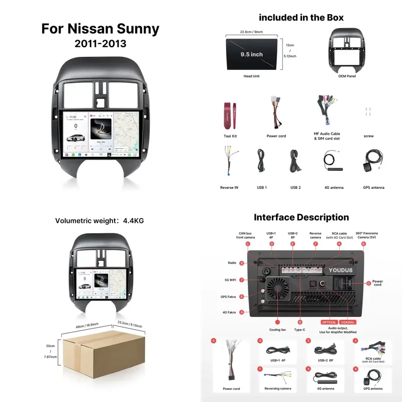 2026 Hot Sale Youducar for Sunny/Almera/Versa 2011-2013Android Car Radio DVD Player Head Unit Navigation CarPlay Car