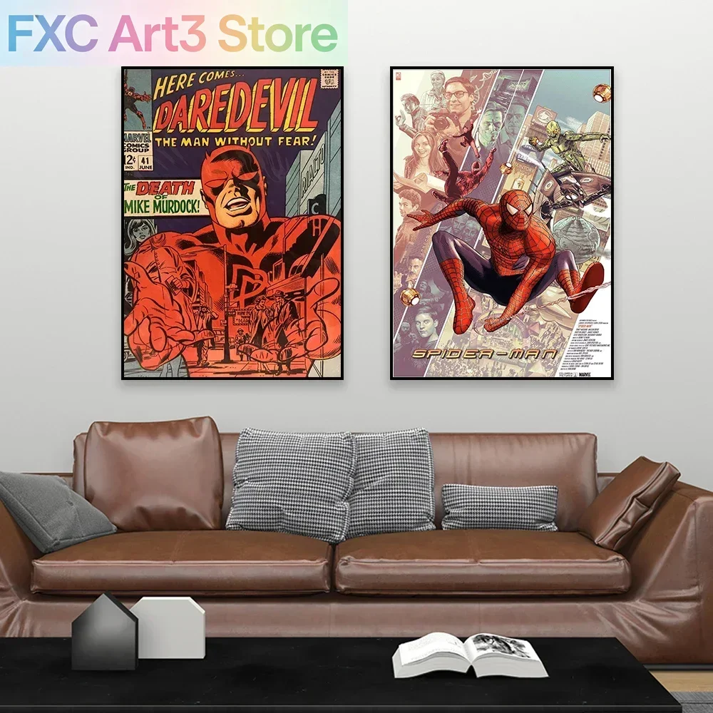 Rahmenloses Daredevil-Poster, Superhelden-Daredevil-Poster, Comics-Kunst, Leinwandgemälde, minimalistischer Vintage-Film-Kunstdruck, Schlafzimmer-Deko