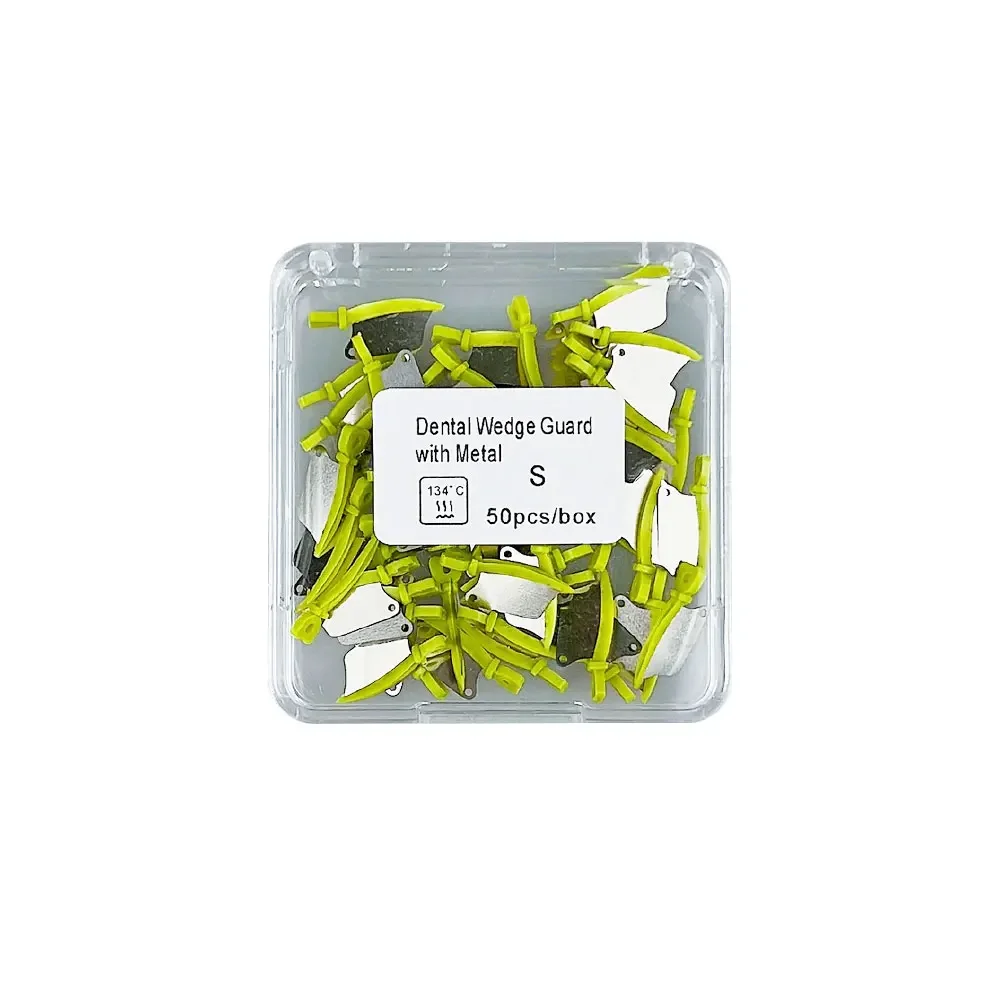 50pcs/Box Dental Prime Teeth Interproximal Plastic Fender Wedge With Protection Steel Matrix Protects Gingiva Blades Wedges