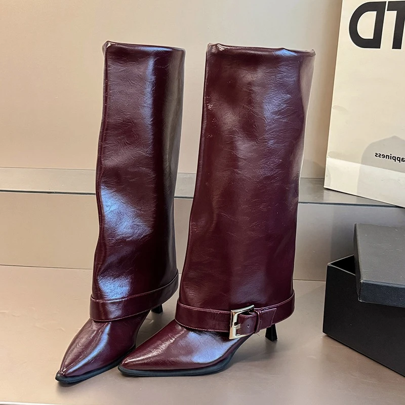 2026 السيدات الشتاء الجديد الإفراط في الركبة الأحذية مدبب الاتجاه فاسق عادية عالية الكعب أحذية ركوب الخيل مجموعة متنوعة من الاختيار الأحذية النسائية