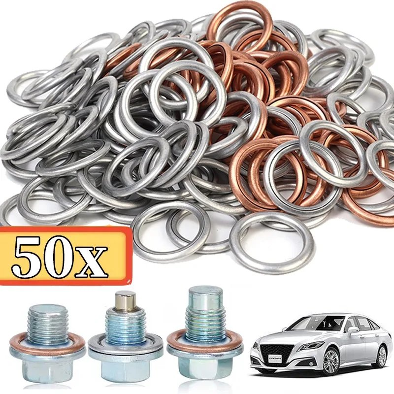 

Car Oil Pan Drain Gasket Drainage Bolt Pad Aluminum/ Copper Oil Drain Plug Gasket Replaceable Accessories for Volkswagen Audi
