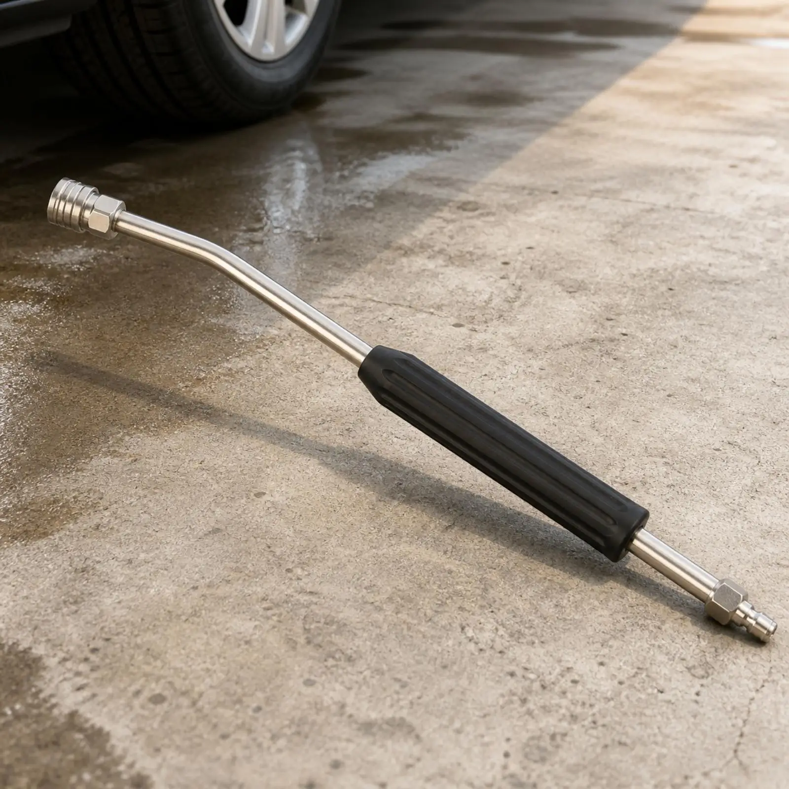 Pressure Washer Lance with Curved Rod | Stainless Steel Construction, 1/4-Inch quick-couple Fittings, Curved Extension lance,