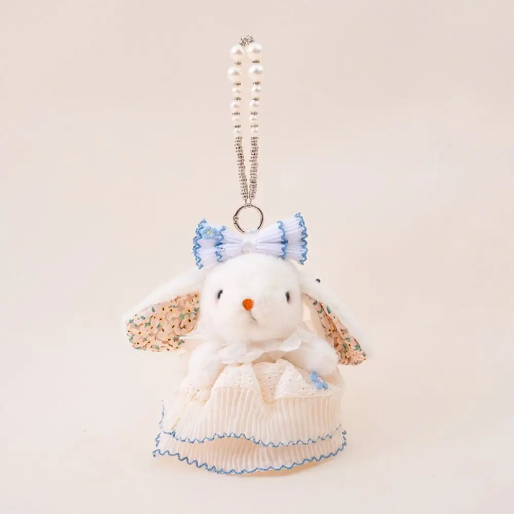 Kreativer Kaninchen-Kaninchen-Schlüsselanhänger, gefüllte Schleife, hängender Ohr-Kaninchen-Anhänger, weiche süße Tasche, hängende Anhänger, Tasche, Rucksack-Dekor