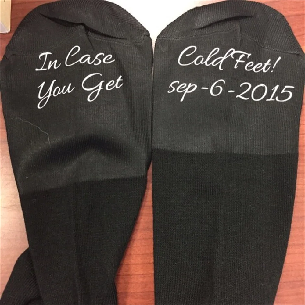 Sale Cold Feet Socks, Don't Get Cold Feet, Grooms socks Custom Socks. Wedding sock