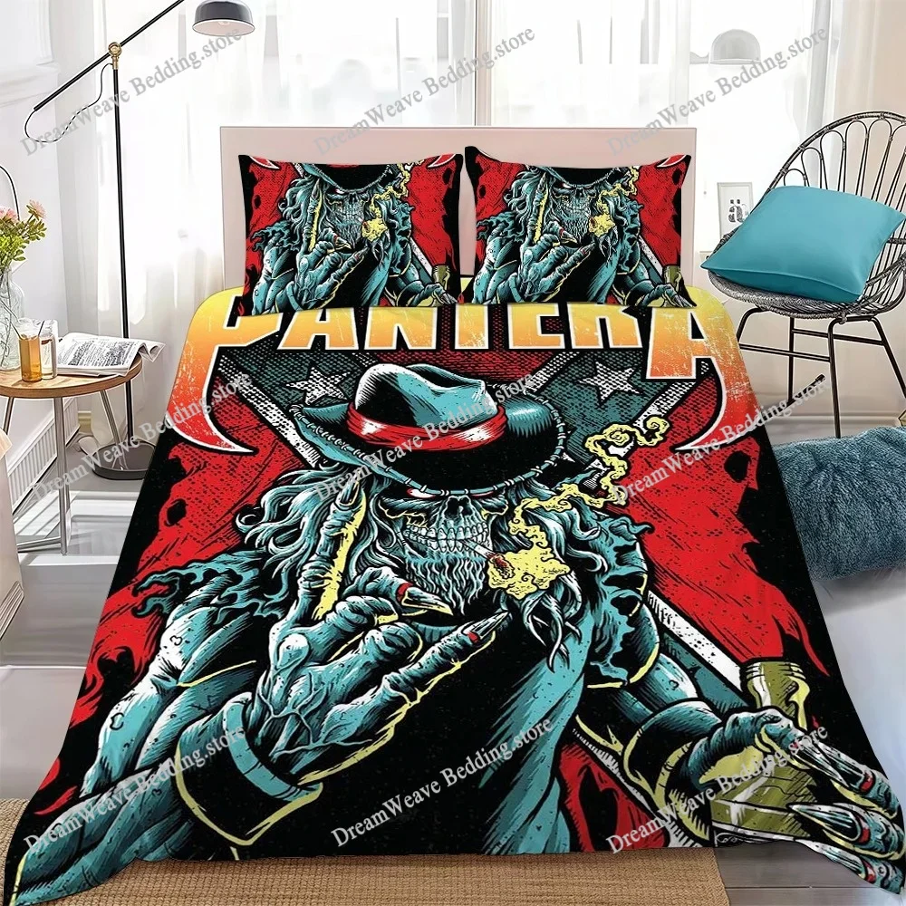 P-Pantera Band Duvet Cover Set Home Style Bedding Soft Laundry Cotton Bed Student Dormitory Gift