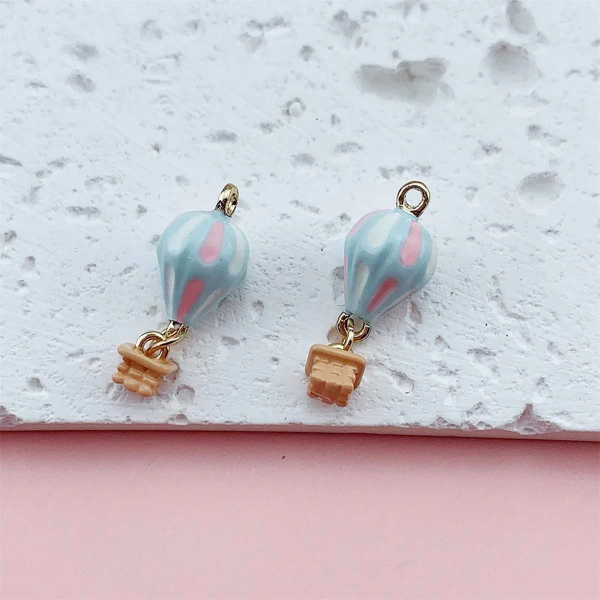 14pcs Mix Alloy Oil-drop Hot air balloon Pendant Jewelry Accessories For Charms Bracelet Earrings