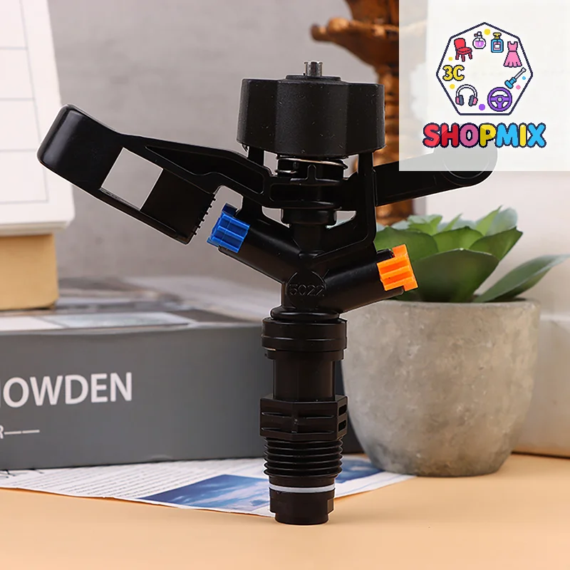 Lawn Irrigation Rotating Sprinkler 360 Degrees Auto-rotate Two Holes Water Spray Head Garden Yard Watering Sprinkler Nozzle