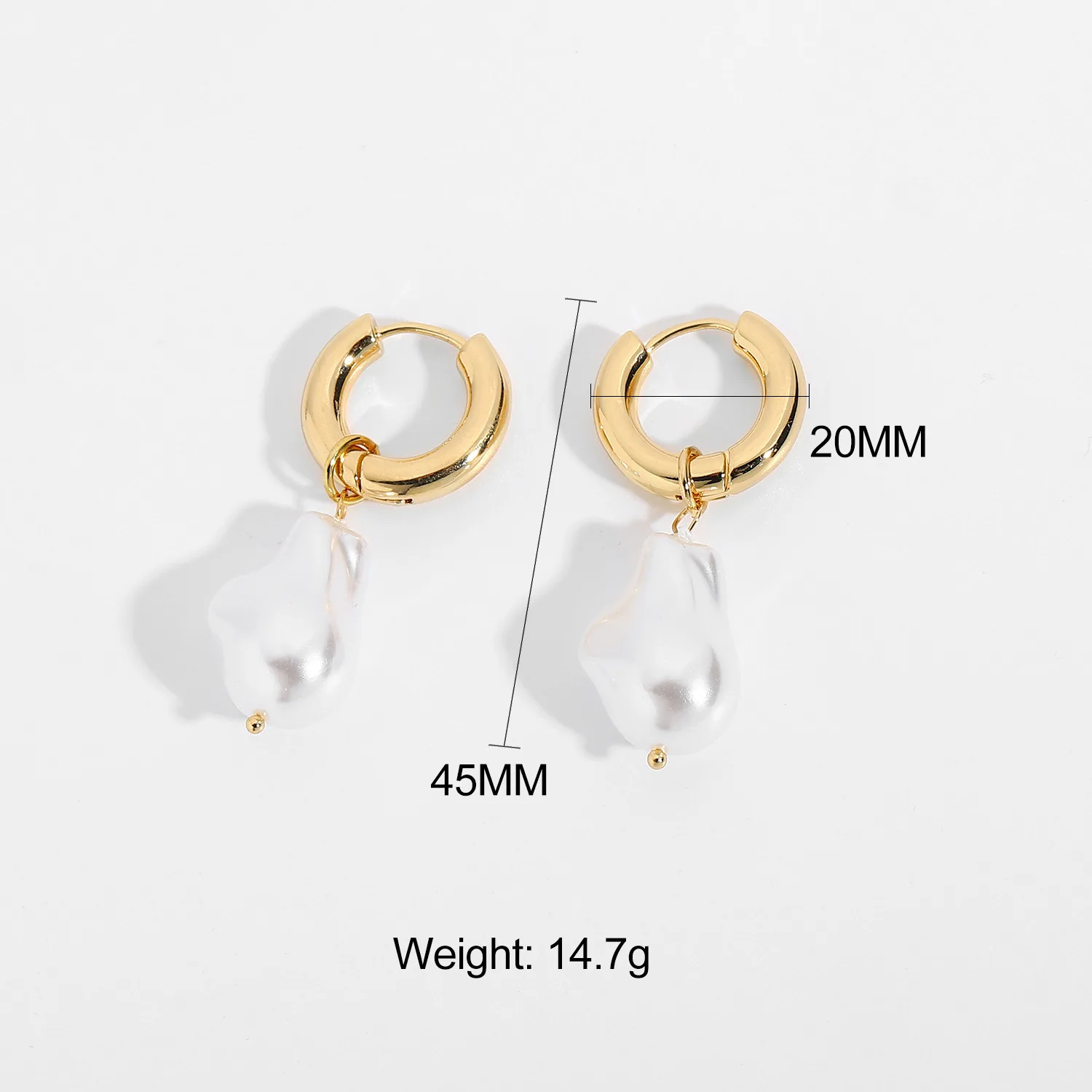 European Retro High-end Asymmetrical Pearl Earrings for Women Titanium Steel Earrings Long Earrings Sassy Earrings Non-fading image 6