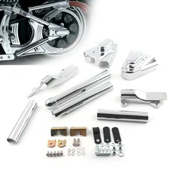 Motorcycle Swingarm Tube Covers W/ Phantom Axle Covers Chrome Motocross Modified Parts For 2000-2007 Softail Models