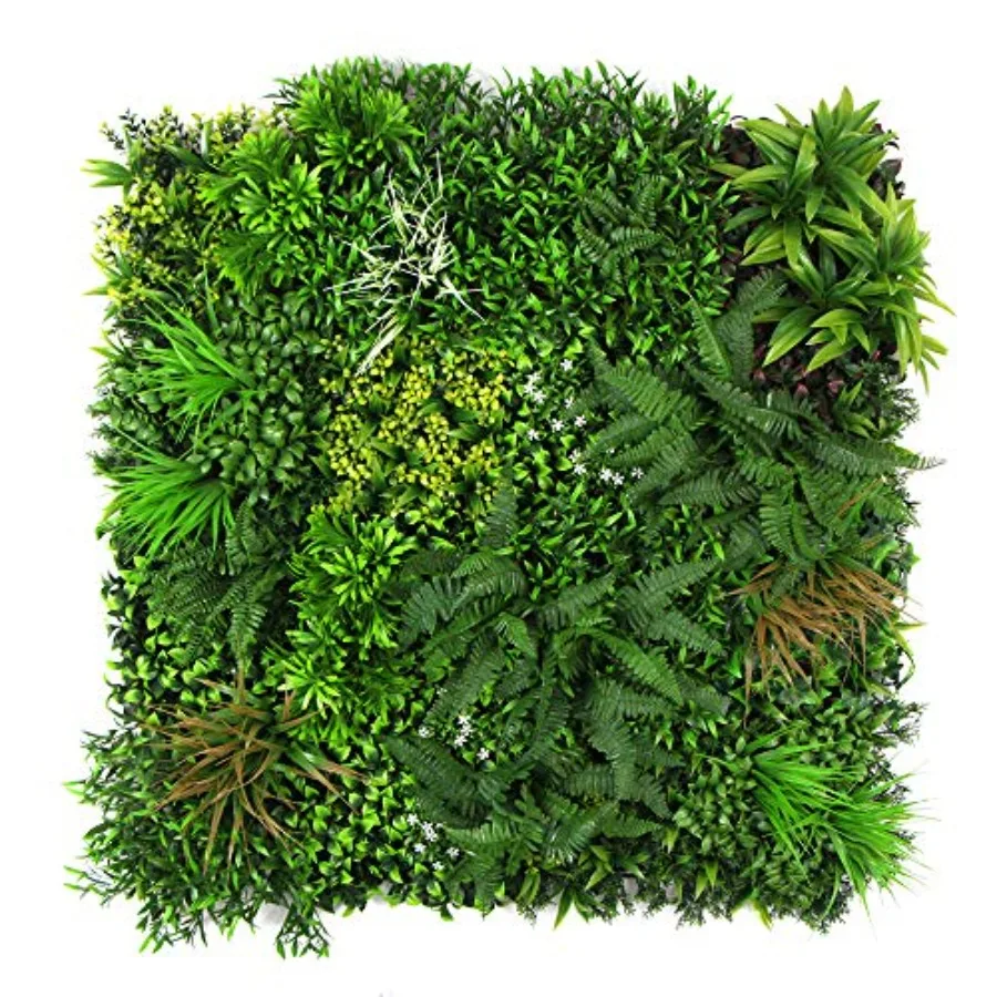 

Искусственные панели для стены из растений, 1 шт., 40x40 см, зеленые, имитация травы, декор для стен, искусственные листья плюща, покрытие для уличных ограждений, обеспечивающее приватность