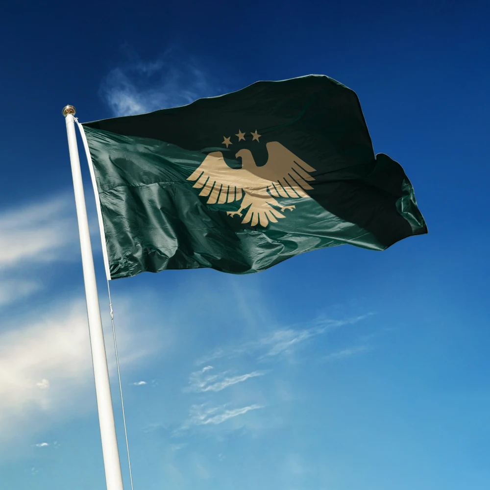 3x5 Ft Syrian Emblem Flag Vivid Color and Fade proof Flags Polyester with Brass Grommets 3 X 5 Ft