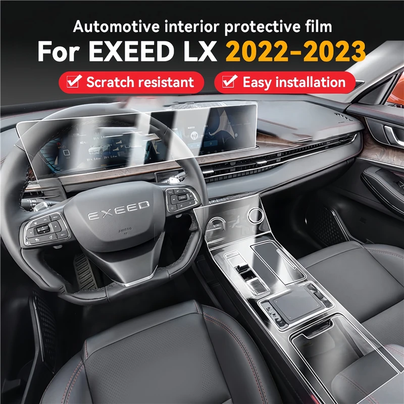 

For Chery EXEED LX 2023 2022 Gearbox Panel Dashboard Navigation Automotive Interior Protective Film TPU Transparent Anti-Scratch