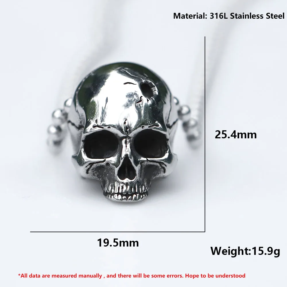 2022 NEW Men's 316L stainless-steel Vintage super punk skull biker Pendant Necklace fashion Jewelry free shipping - view 3