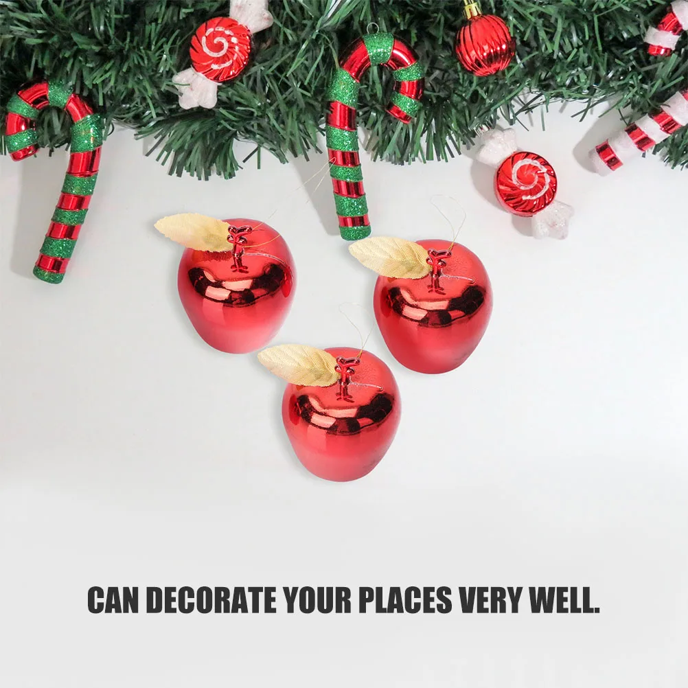 

12pcs Red Plastic Apple naments 3 5cm Christmas Hanging Decoration Xmas Tree Pendant Festive Party Home Garden Decor