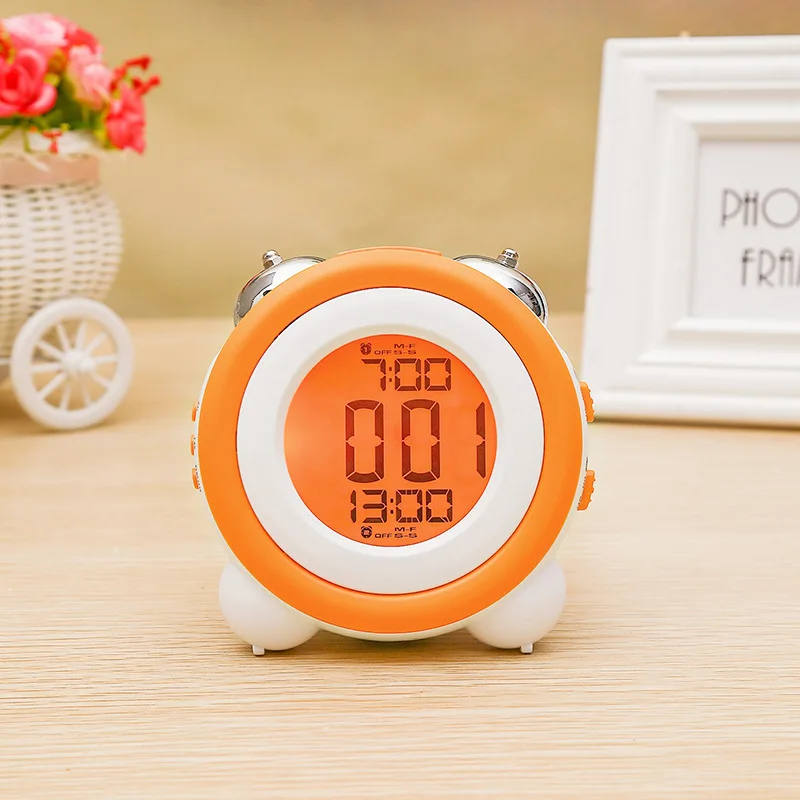 Creative High-volume Minimalist LED Digital Alarm Clock - Silent Night-light Dual-tone Ringing Alarm Clock - Desktop Clock