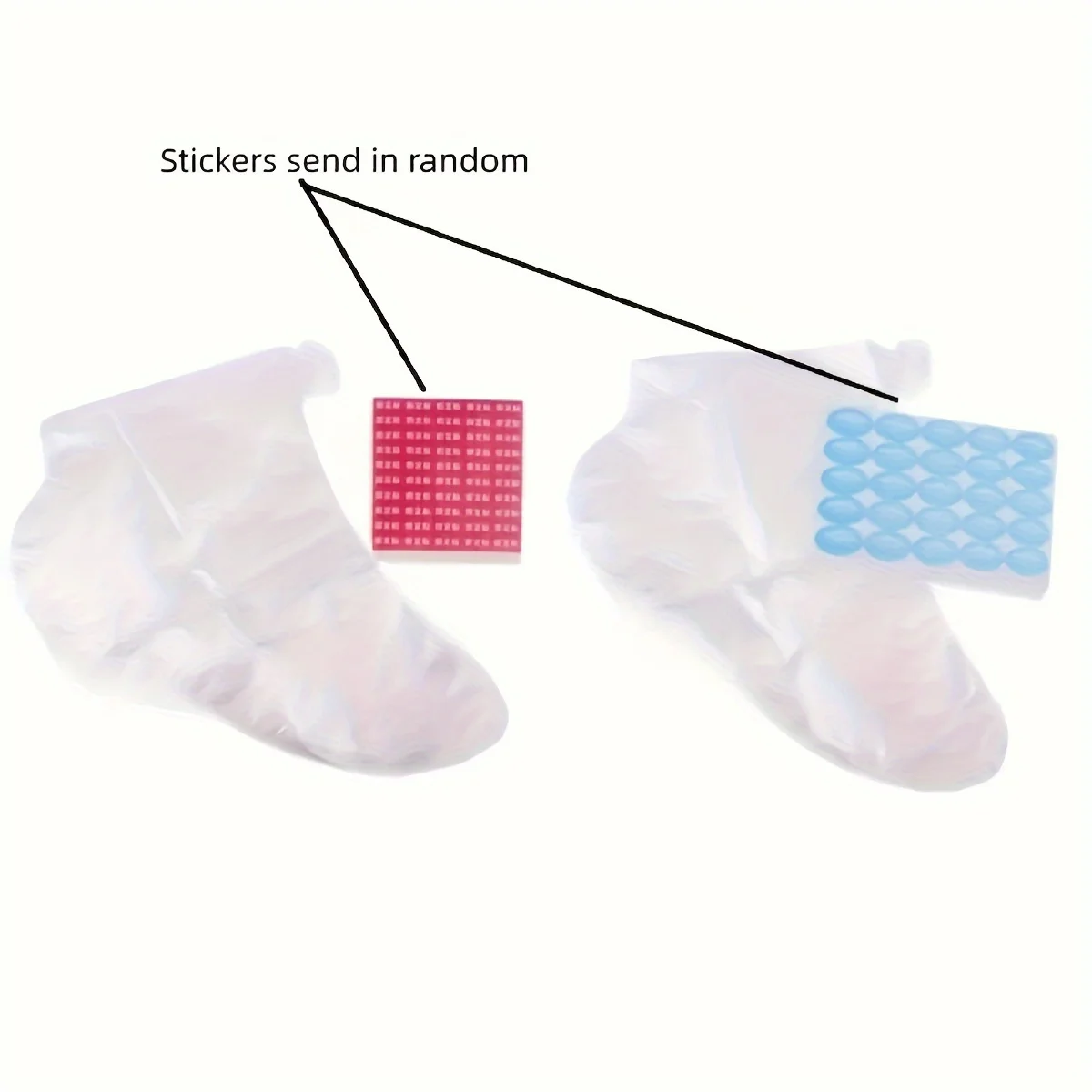 100pcs Thick Disposable Foot Covers, Waterproof and Moisturizing, Transparent with fixed stickers