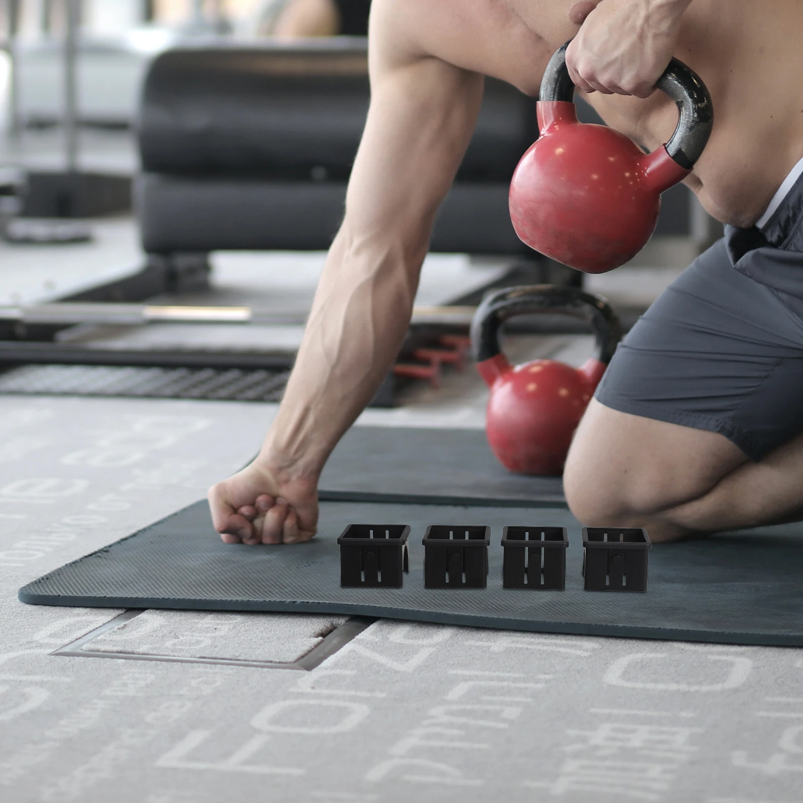 

4Pcs Hollow Square Tube Slide Sleeve Fitness Equipment Inner Adapter for Workout Machines Stability Noise Reduction Accessories