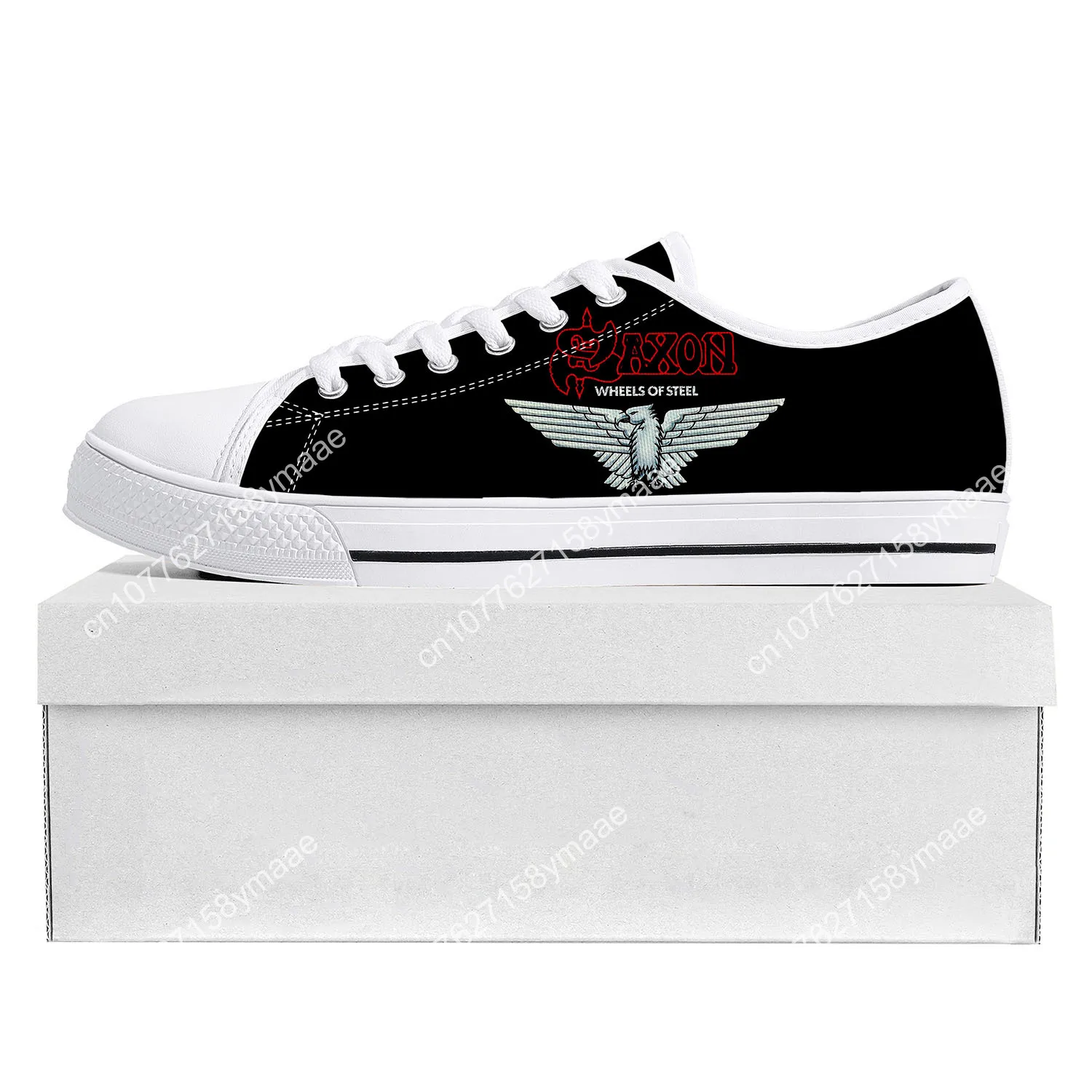 Saxon Metal Band Low Top Sneakers Mens Womens Teenager Canvas High Quality Sneaker Casual Custom Made Shoes Customize DIY Shoe