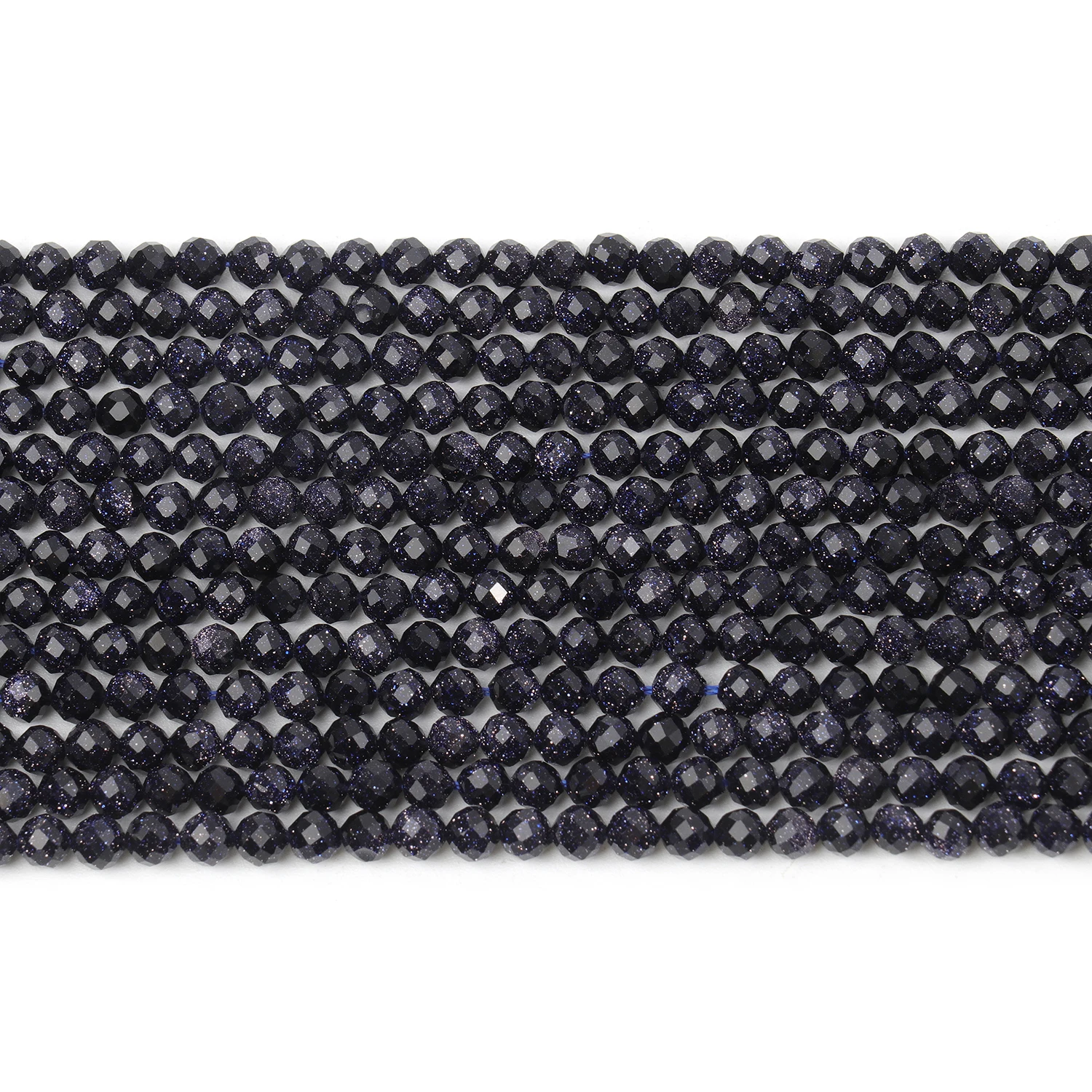 Großhandel Facettierte 2 3 4mm Naturstein Blaue Sandperlen Runde Kleine Lose Perlen für Schmuckherstellung DIY Armband Halskette – Detail 3