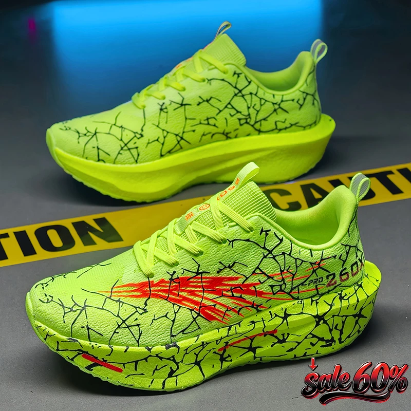 Men Running Shoes Air Cushion Jogging Shoes Carbon Board Marathon Sports Breathable Lightweight Women's Nonskid Casual Sneakers