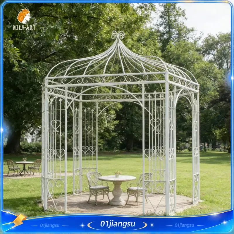 Metal Gazebo Iron Pergola Outdoor Garden Wedding Event Decoration Ornamental Canopy Patio Backyard Shelter Wholesale