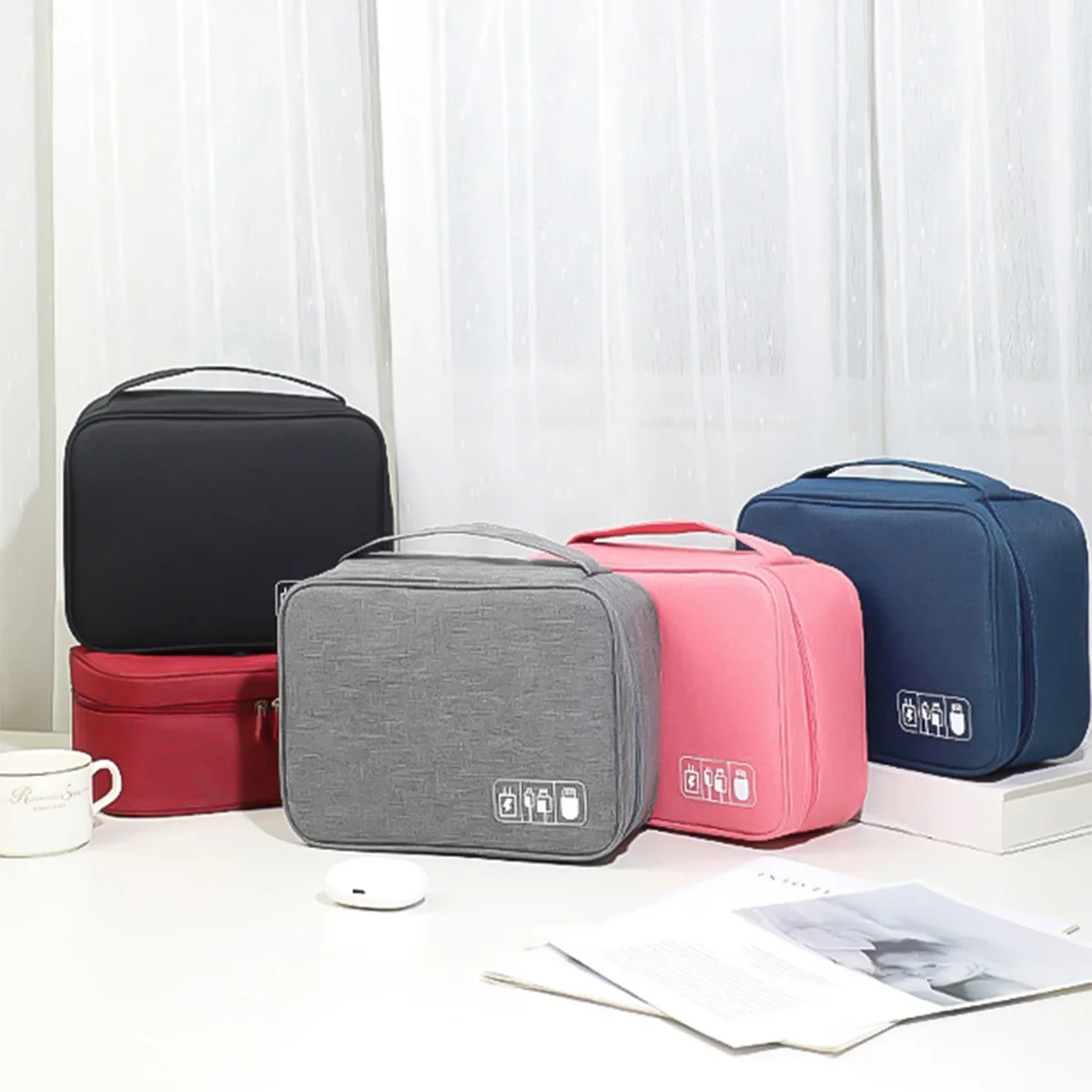 Cable Storage Bag Large Capacity Travel Electronics Organizer Watch Band Storage Earphone Cosmetics Storage Bag