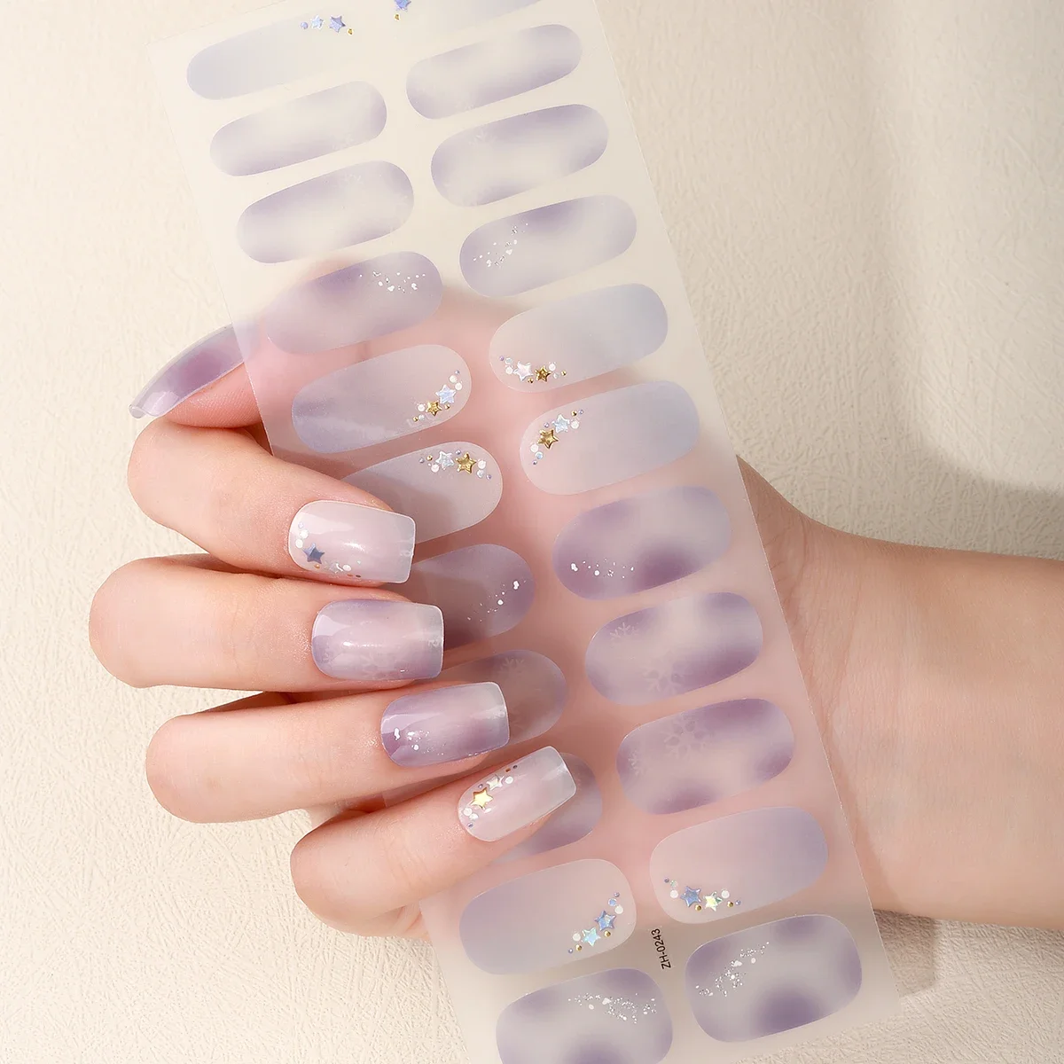 22 punte adesivi per unghie senza cottura stella lucida luna sole striscia di smalto glitter adesivo manicure decorazione nail art decalcomania