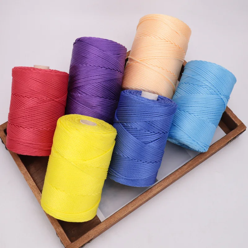 1pcs 230 Grams Nylon Cord Thread Crochet Hollow Line Macrame DIY Knitting Chunky Yarn Light Viscose Ice Rope Summer Sun Hat