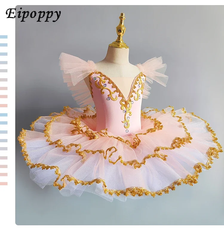 

Girls Ballet Skirt Children's Professional Swan Lake Costume Pettiskirt Tutu Gauze Skirt Little Swan Dancing Dress Summer