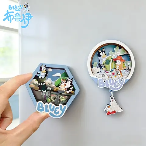 Bluey Refrigerator Stickers, Toys, Peripheral Decorations, Ornaments, Toy Figurines, Decorations, Small Gifts for Children
