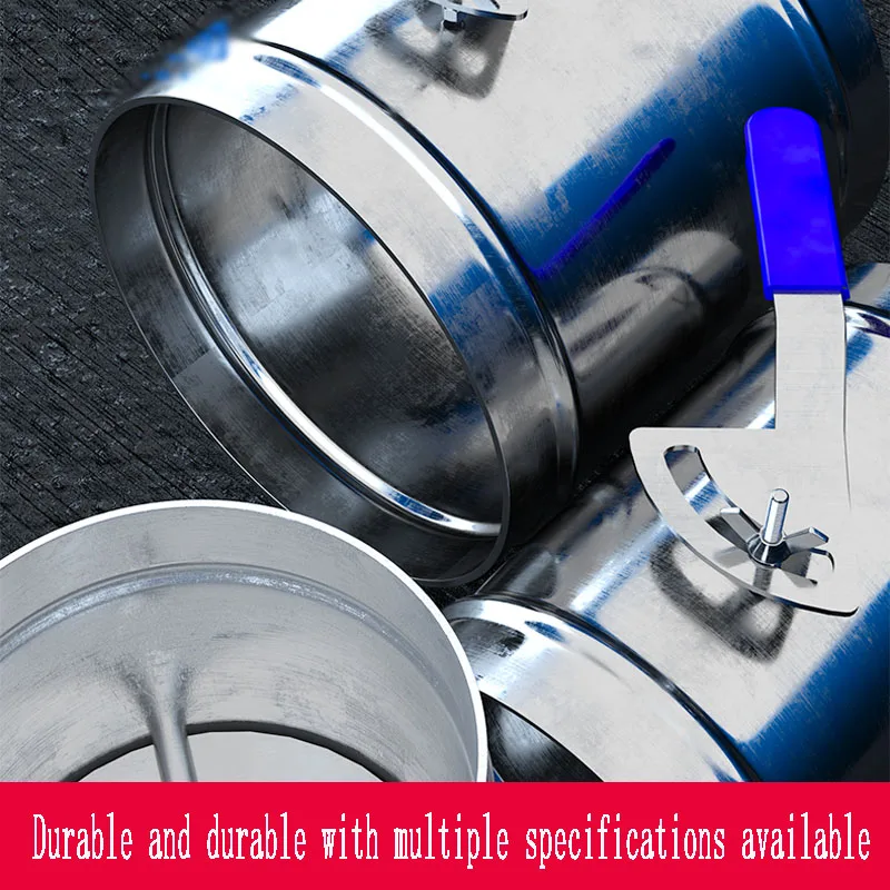 Manual Air Volume Control Valve 90 ° Rotation Galvanized White iron Handle Air Valve Stainless Steel Circular Pipeline Valve