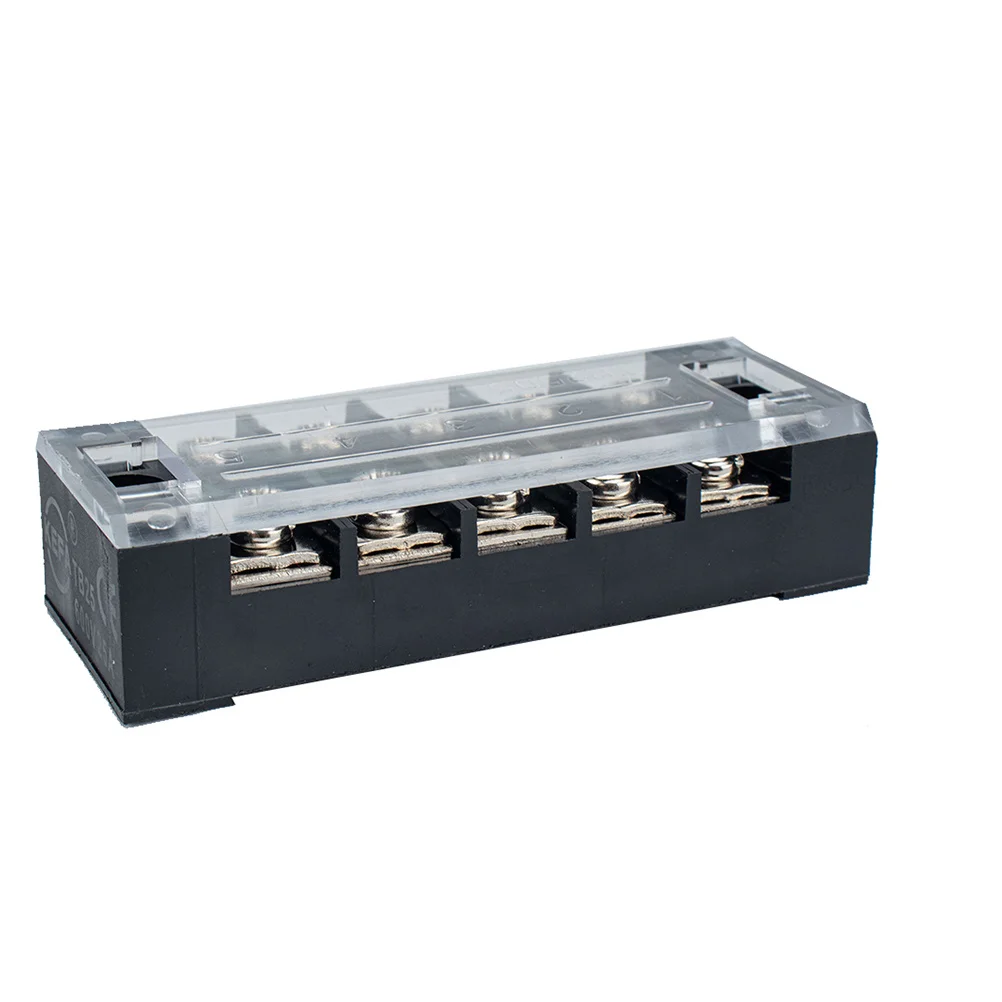 

5 set 5P Dual Row Screw Terminal Block Set 25A Insulated Barrier Strip For Electrical Wiring Connection Terminal Strip 5