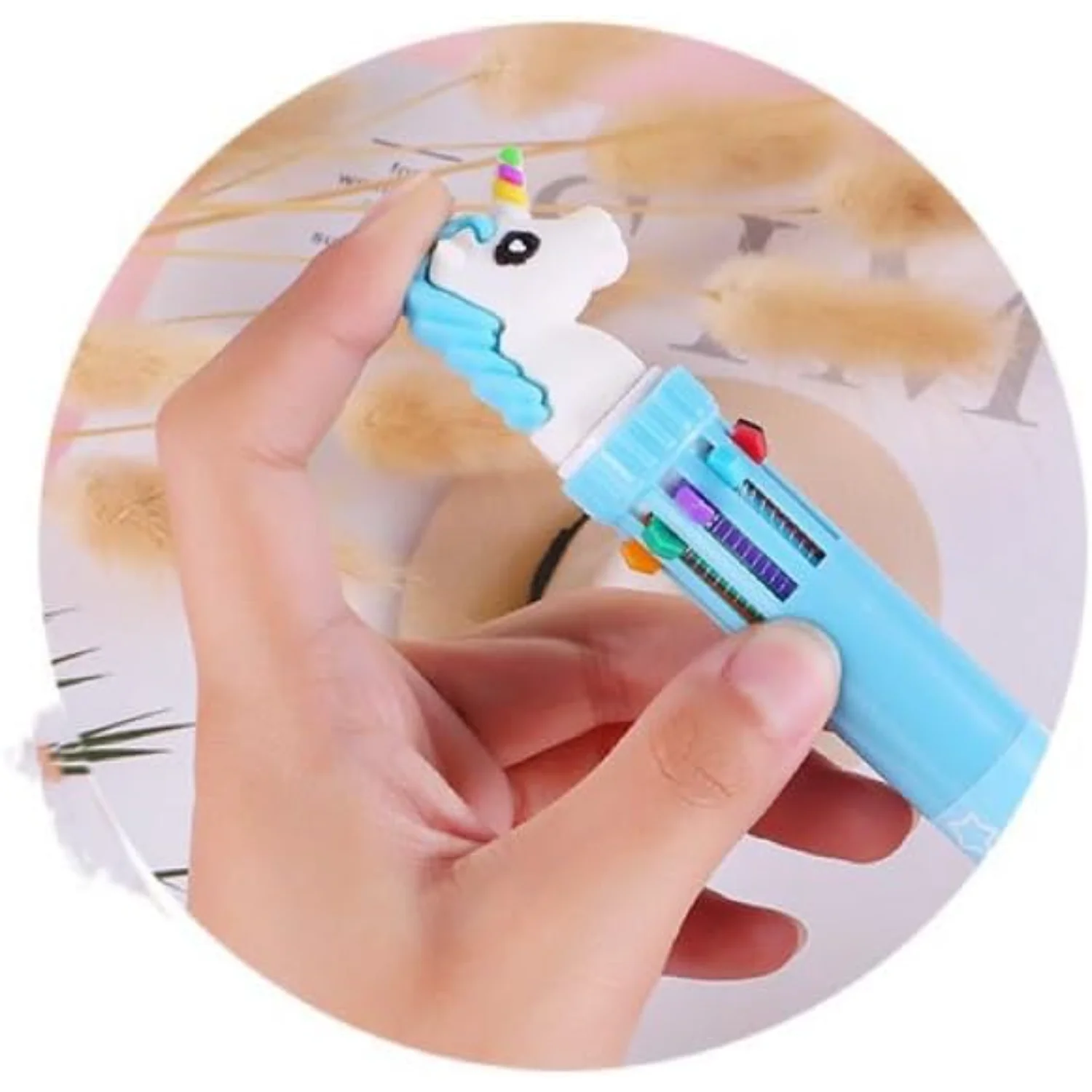 قلم حبر جاف متعدد الألوان 0، 10--1 قلم حبر جاف ملون قابل للسحب على شكل حيوان
