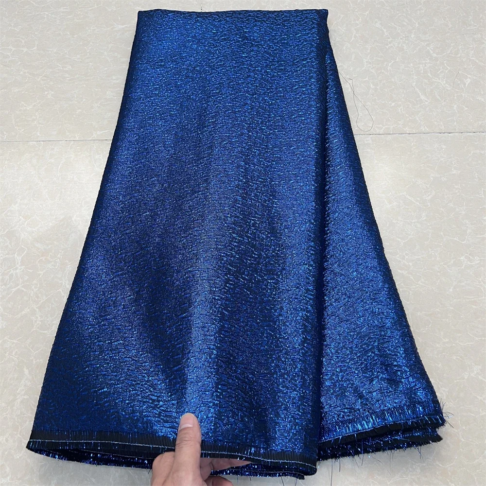 

2024High Quality African Nigerian Lace Fabric Embroidery Tulle Pure Wedding Party Dress Guipure SequinsFor Sewing Beads 5yards