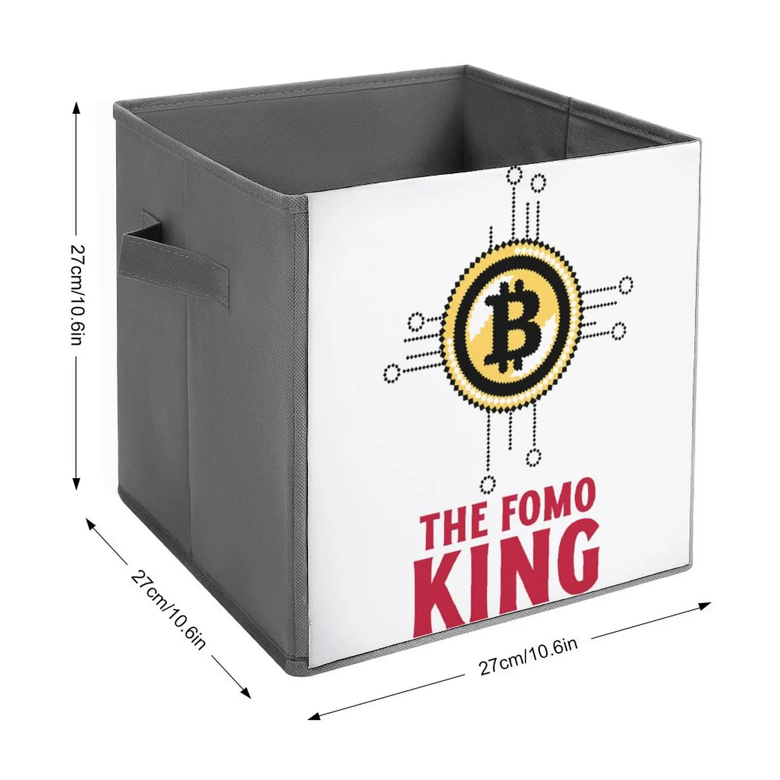 Storage Bins FOMO King Bitcoin Dust Proof Premium Folding Storage Box And Great to The Touch Can Be Folded Storage of Socks Bedr