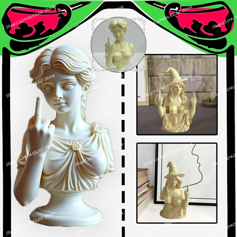 جديد الاصبع الوسطى الساحرة آلهة الراتنج زخرفة هالوين الرجعية المنزل حفلة حديقة المزاج حالة الديكور الشكل مهرجان الهدايا #1