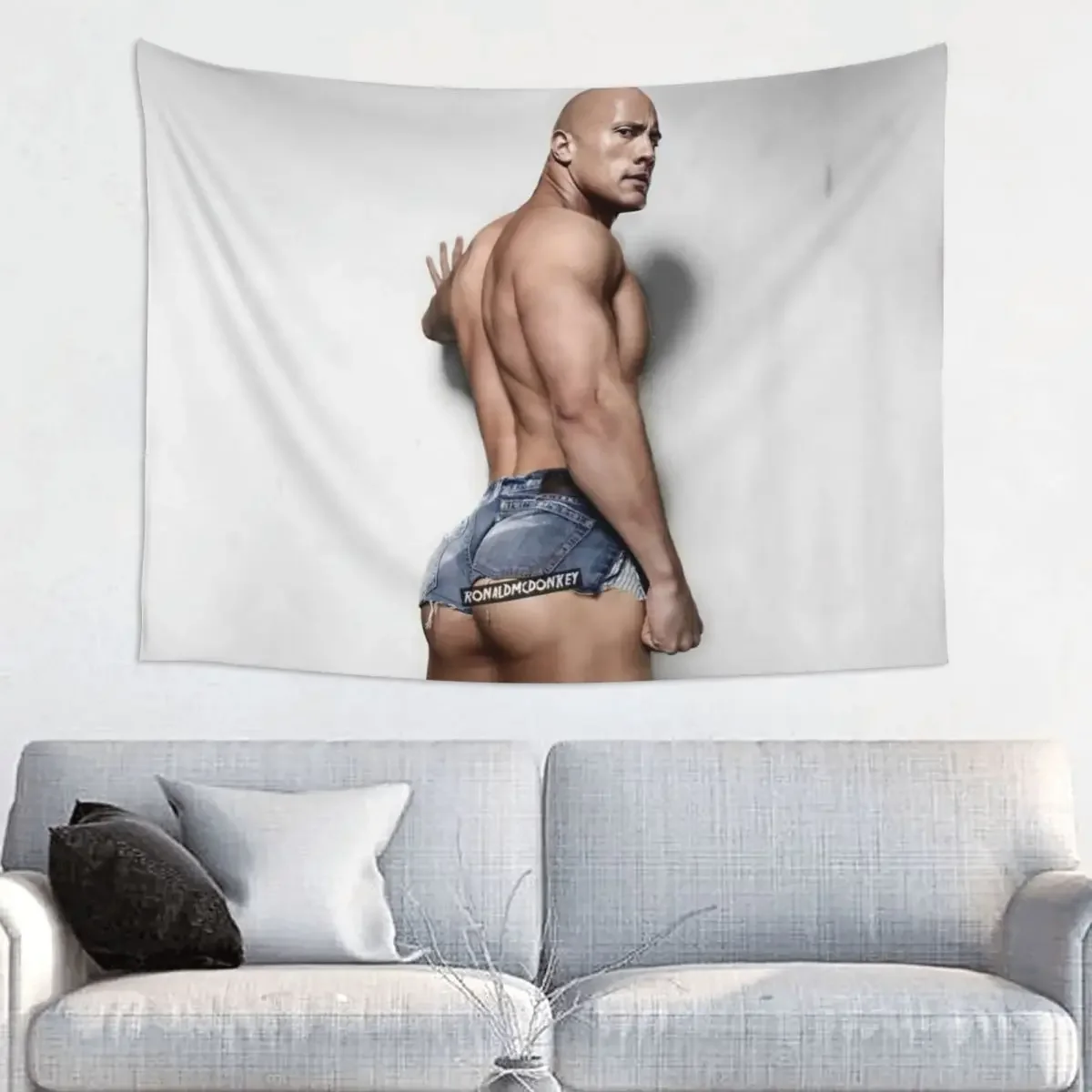 

Dwayne Johnson The Rock Tapestry Wall Hanging Hippie Polyester Wall Tapestry Actor Boho Throw Rug Blanket Room Home Decor