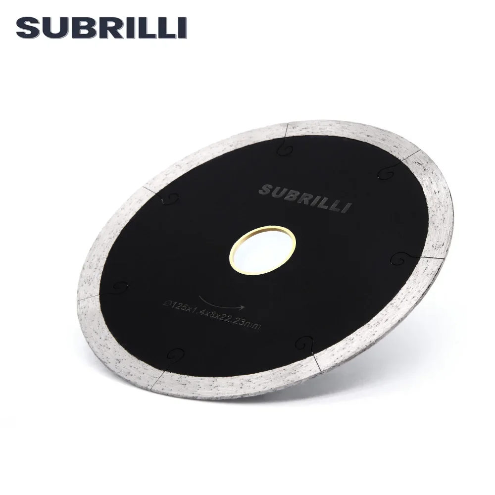 SUBRILLI 슈퍼 얇은 다이아몬드 원형 톱 블레이드 5 "디스크 불가리아어 125mm 타일 대리석 세라믹 절단 디스크 앵글 그라인더