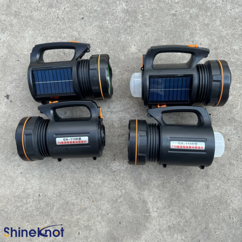 SHINEKNOT Handheld Outdoor Patrol Light Waterproof High-Power Strong Light Illumination Solar Searchlight