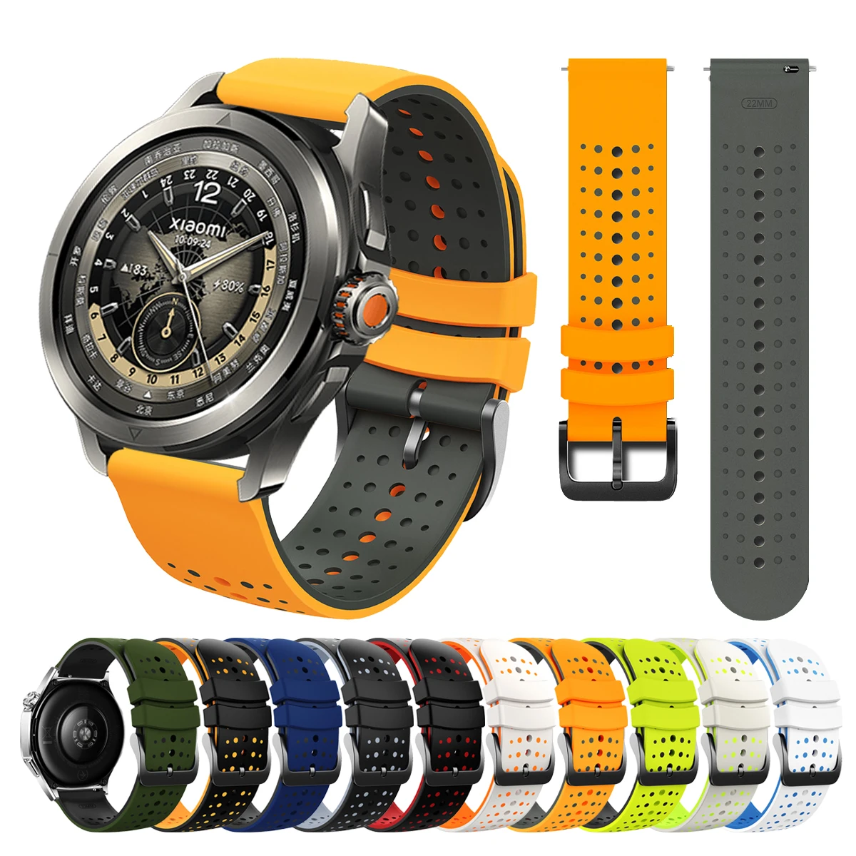 22mm Replacement Silicone Strap For Xiaomi Watch color 2 Bracelet For Mi Watch  2 Pro/S4 Sport S3 S2 S1 Pro/Active Rubber Correa