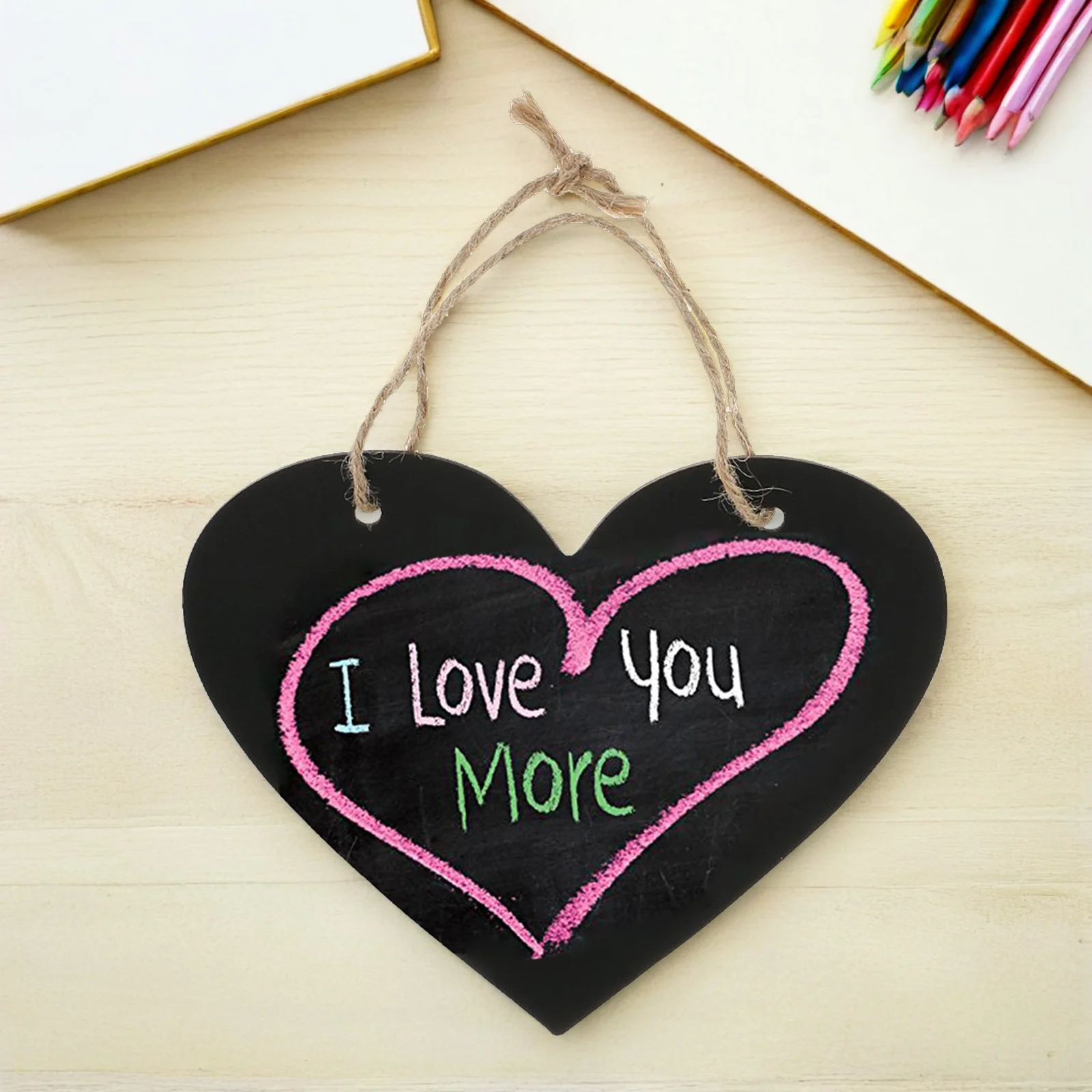 

1pcs Heart Chalkboard Wooden Mini Blackboard Signs For Wedding Hanging Chalkboards Message Boards Party Favors Decorative