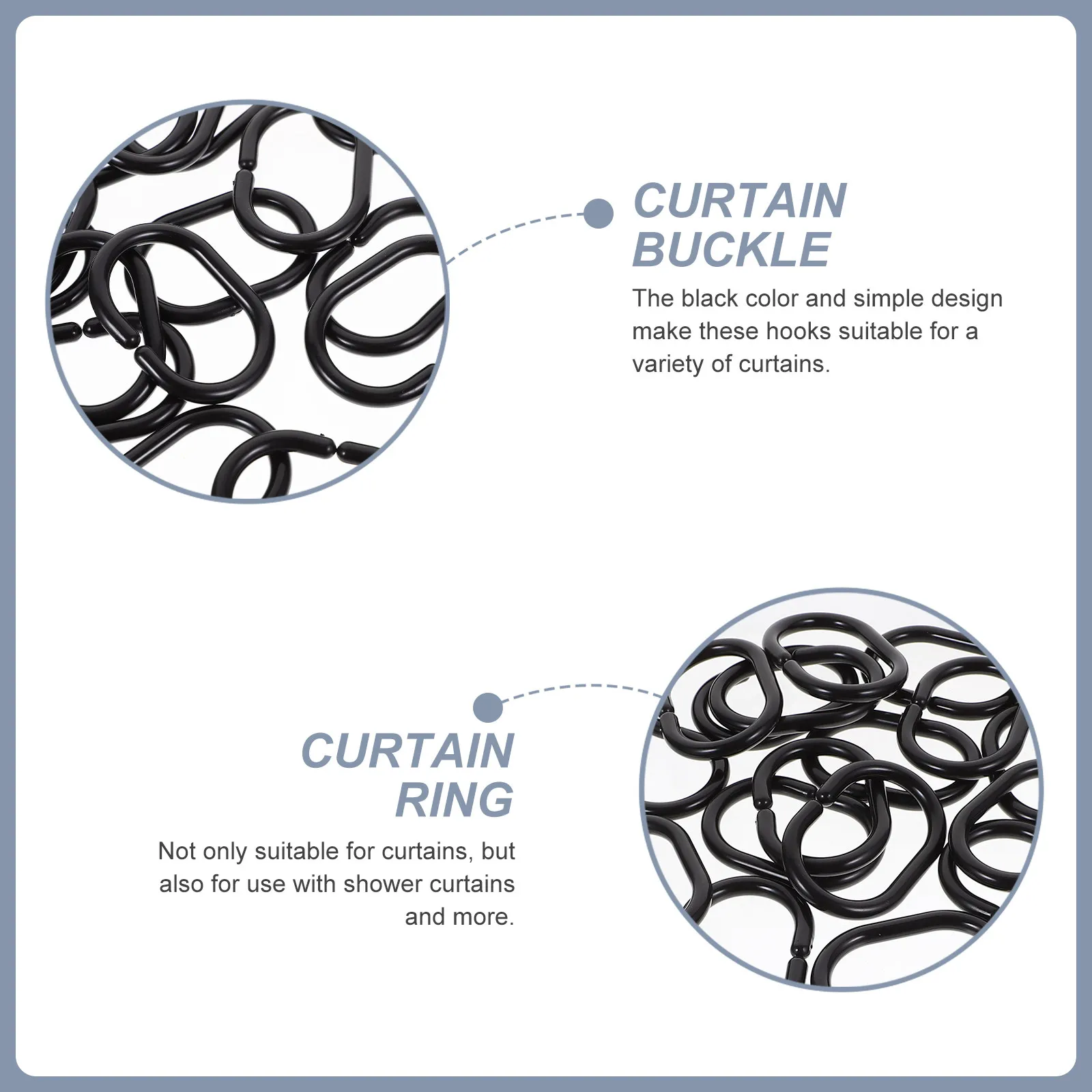 20Pcs Shower Curtain Hooks Rings Black Plastic Detachable Curtain Hanging Accessories for Bathroom Shower Drapery Rods Rust view 2