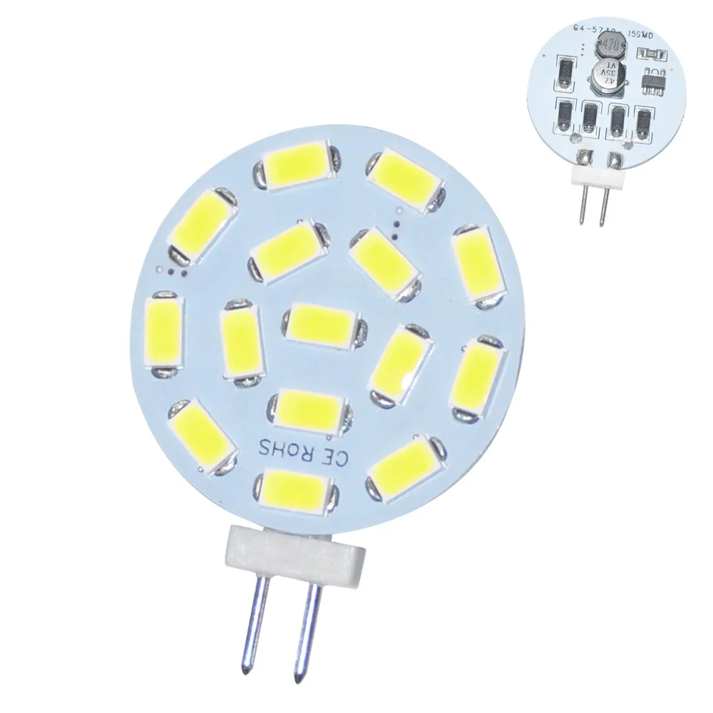 Imagem -02 - Lâmpada de Milho Led Pequena Lâmpada Branca Natural Paisagem da Parede do Iate Luz do Jardim 3w g4 5730 4000k 4500k 6000k 12v 24v Pcs