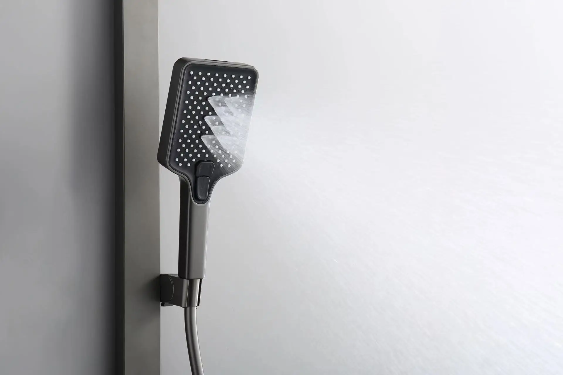 Shower Set,Multi-functional Shower Head With Jet Spray Single Handle Hotel Use Large Panel Can Also Be Used Shelf Hot Cold Water