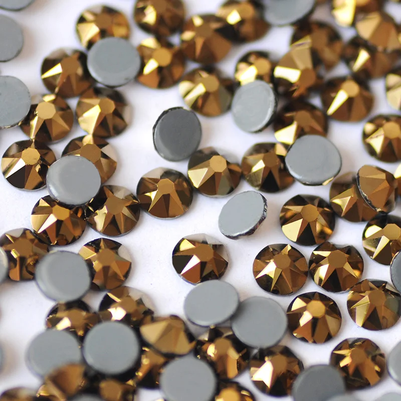 Gold Aurum Hämatit 2088 Hotfix Strasssteine zum Aufbügeln, Kristalle, Glassteine für Kleidung und Hochzeitskleidungsdekoration – Detail 2